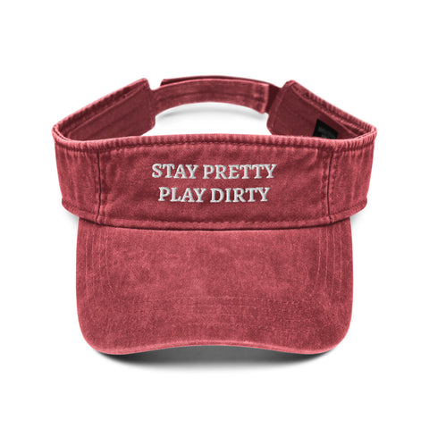 Stay Pretty Play Dirty denim visor